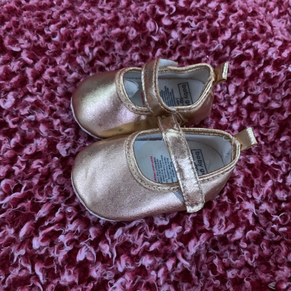 Baby gold dress shoes